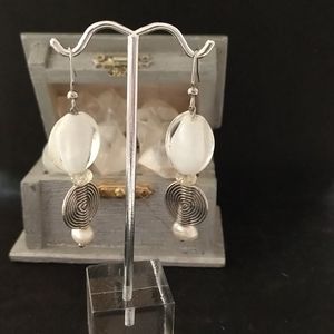 Sea glass and freshwater Pearl dangles